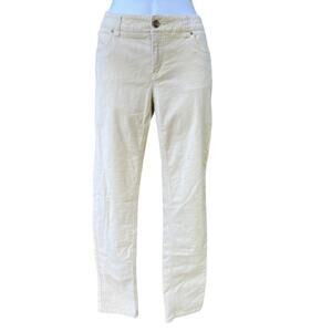 Ecru Cream Corduroy low rise skinny fit pants